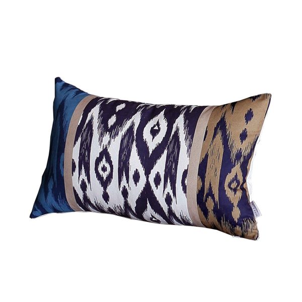 Set of 4 20" Ikat Lumbar Pillow Cover in Beige - Image 2