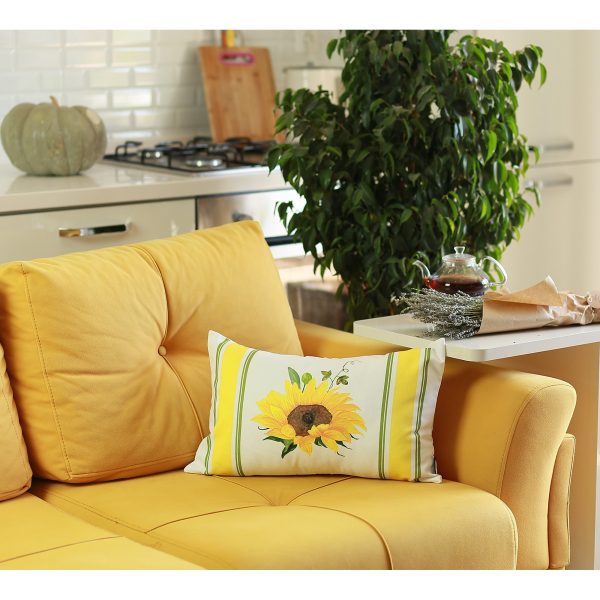Set of 4 Sunflower Design Lumbar Pillow Covers - Image 3