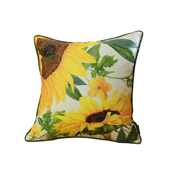Set of 2 Square Sunflower Throw Pillow Covers - Image 5