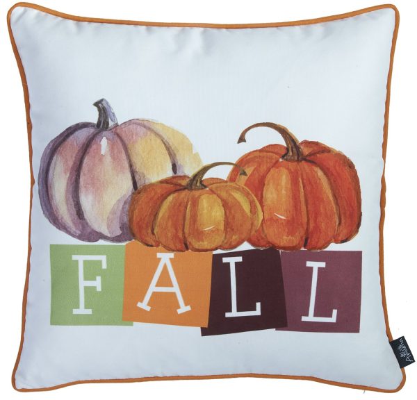 Set of 2 18"  Fall Season Pumpkin Gingham Throw Pillow Cover - Image 2