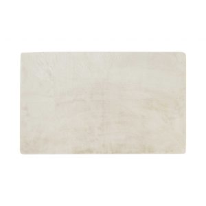 Luxe Faux Rabbit Fur Rectangular Rug 3 x 5   - Ivory