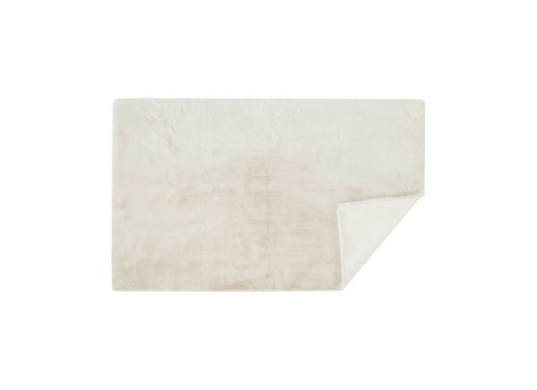 Luxe Faux Rabbit Fur Rectangular Rug 3 x 5   - Ivory - Image 2
