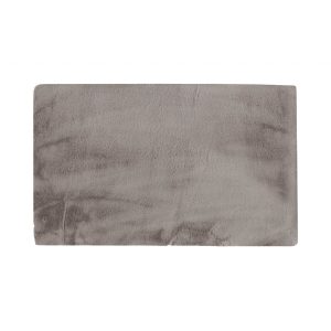 Luxe Faux Rabbit Fur Rectangular Rug 3' x 5'   - Grey