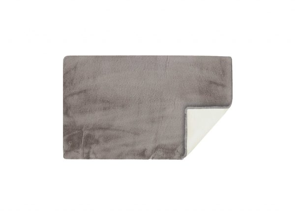 Luxe Faux Rabbit Fur Rectangular Rug 3' x 5'   - Grey - Image 2