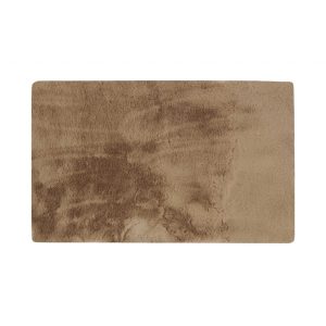 Luxe Faux Rabbit Fur Rectangular Rug 3' x 5'   - Taupe