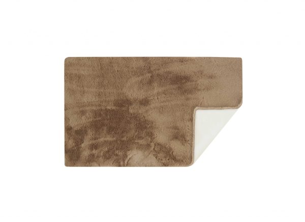 Luxe Faux Rabbit Fur Rectangular Rug 3' x 5'   - Taupe - Image 2