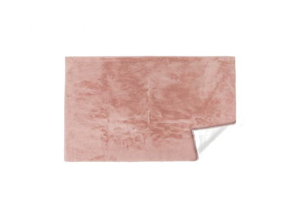 Luxe Faux Rabbit Fur Rectangular Rug 3' x 5'   - Blush Pink - Image 2