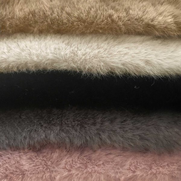 Luxe Faux Rabbit Fur Rectangular Rug 3' x 5'   - Blush Pink - Image 4