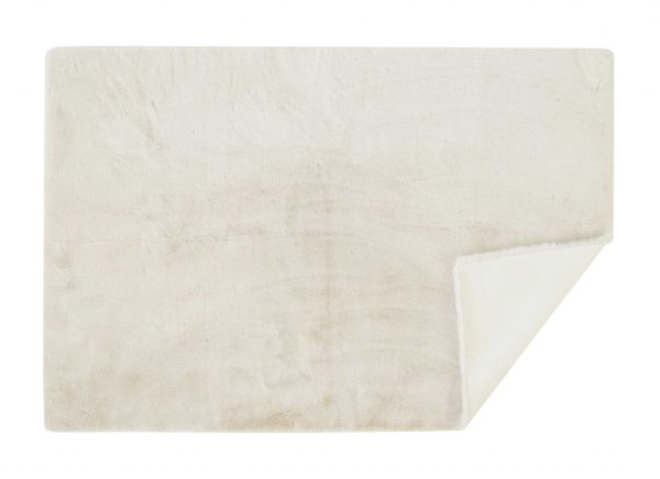 Luxe Faux Rabbit Fur Rectangular Rug 5' x 8'   - Ivory - Image 2