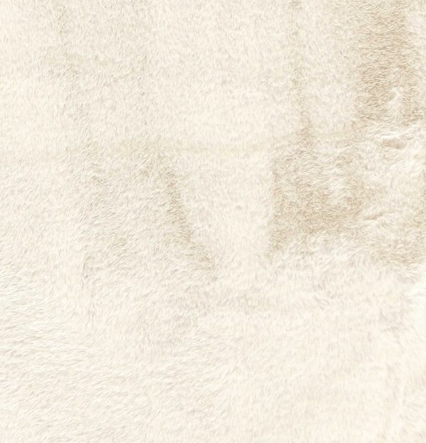 Luxe Faux Rabbit Fur Rectangular Rug 5' x 8'   - Ivory - Image 3