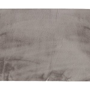 Luxe Faux Rabbit Fur Rectangular Rug 5' x 8'   - Grey