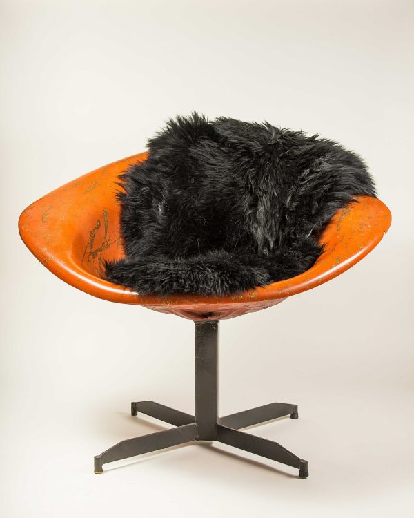 2' x 3' Black New Zealand Natural Sheepskin Rug - Image 5