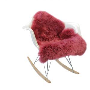 2' x 3' Raspberry New Zealand Natural Shearling Sheepskin Rug