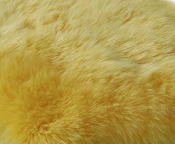 2' x 3' Yellow New Zealand Natural Sheepskin Rug - Image 2