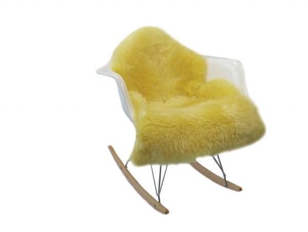2' x 3' Yellow New Zealand Natural Sheepskin Rug - Image 3