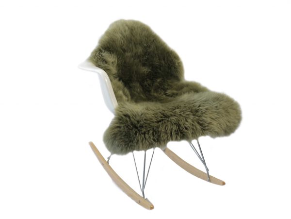 2' x 3' Khaki Green  New Zealand Natural Sheepskin Rug - Image 5