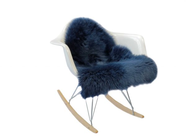 2' x 3' Navy New Zealand Natural Sheepskin Rug - Image 4