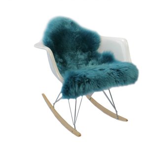 2' x 3' Steel Blue New Zealand Natural Sheepskin Rug