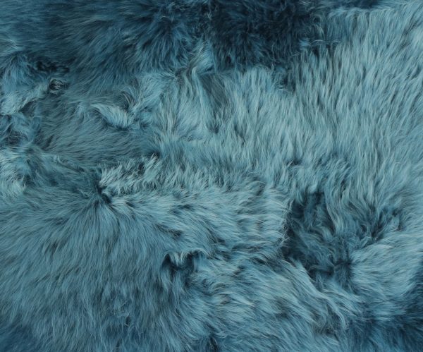 2' x 3' Teal New Zealand Natural Sheepskin Rug - Image 2