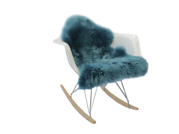 2' x 3' Teal New Zealand Natural Sheepskin Rug - Image 3