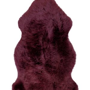 2' x 3' Burgundy New Zealand Natural Sheepskin Rug