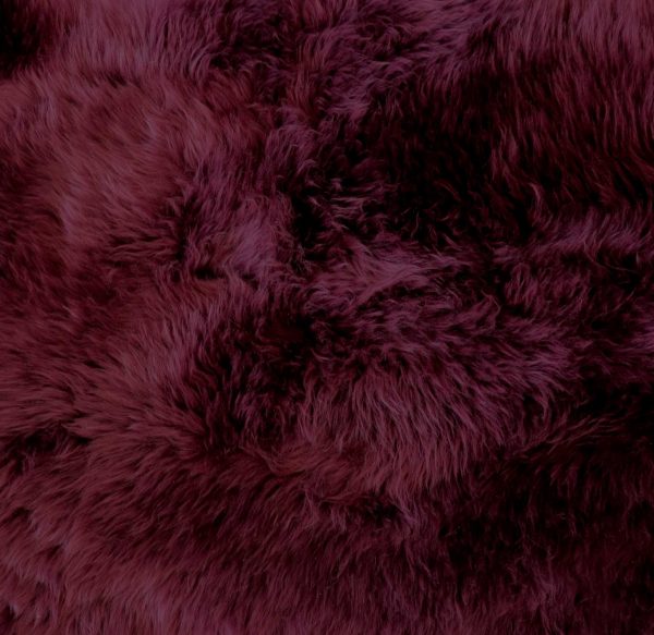 2' x 3' Burgundy New Zealand Natural Sheepskin Rug - Image 2