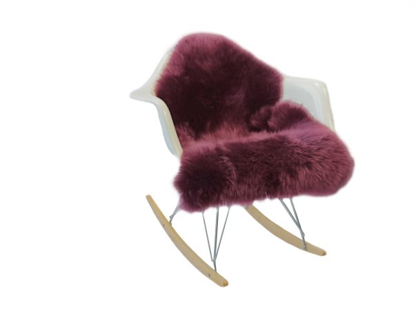 2' x 3' Burgundy New Zealand Natural Sheepskin Rug - Image 3