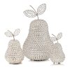 17.5" Jumbo Faux Crystal Silver Pear Sculpture - Image 2