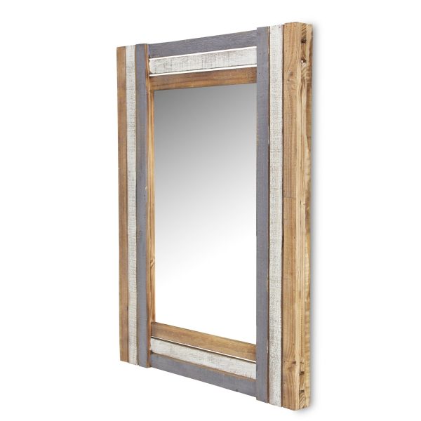 Rectangular Multicolored Wood Framed Mirror - Image 2