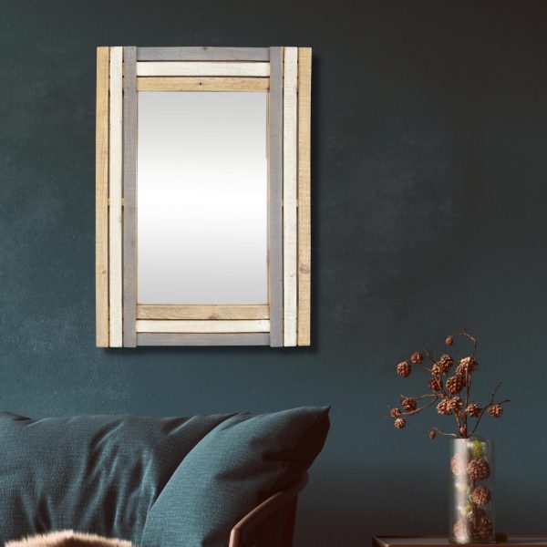 Rectangular Multicolored Wood Framed Mirror - Image 5