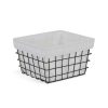 Rectangular White Lined and Metal Wire Storage