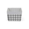 Rectangular White Lined and Metal Wire Storage - Image 3