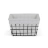 Rectangular White Lined and Metal Wire Storage - Image 4