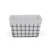 Rectangular White Lined and Metal Wire Storage - Image 5