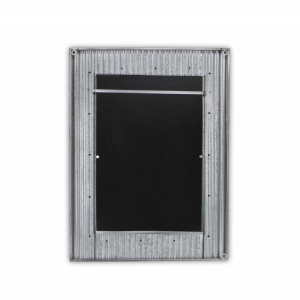 Glavanized Metal and Wood Rectangular Frame Wall Mirror - Image 4