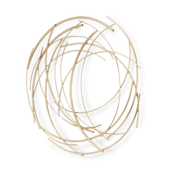 Gold Metal Abstract Round hanging Wall Art Decor - Image 2