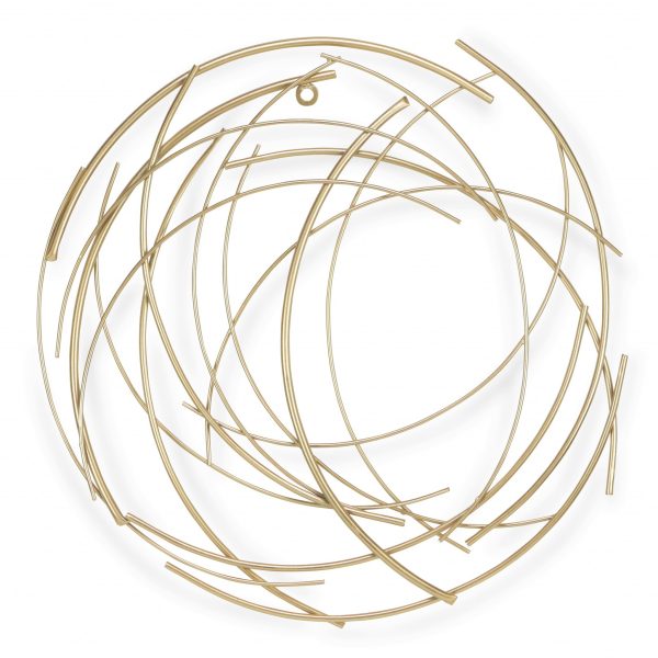 Gold Metal Abstract Round hanging Wall Art Decor - Image 3
