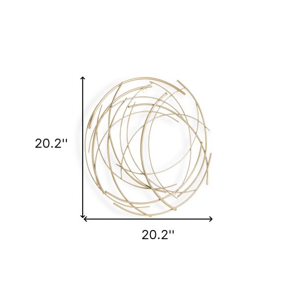 Gold Metal Abstract Round hanging Wall Art Decor - Image 5