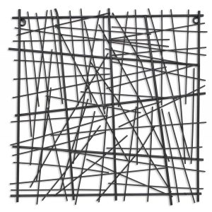 Black Metal Abstract Linear Array Wall Art Decor