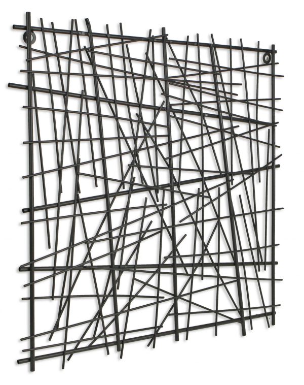 Black Metal Abstract Linear Array Wall Art Decor - Image 2
