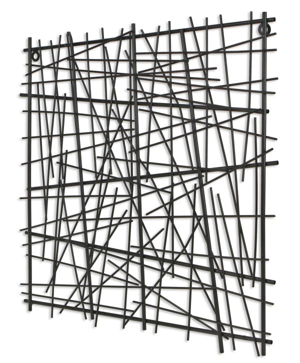 Black Metal Abstract Linear Array Wall Art Decor - Image 3