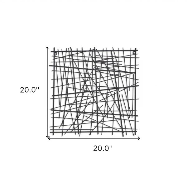 Black Metal Abstract Linear Array Wall Art Decor - Image 5