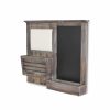 Gray Wooden Wall Chalkboard with Side Storage Basket - Image 2
