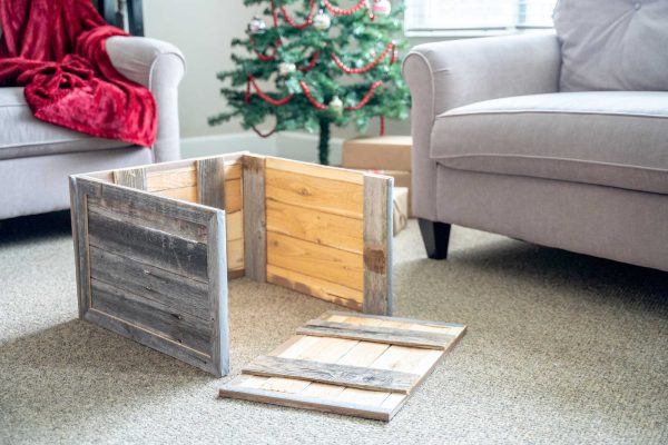 28" Natural Weathered Gray Plank Christmas Tree Collar - Image 4
