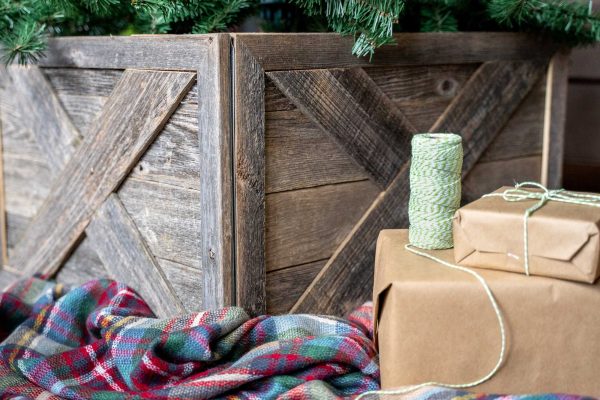 23" Natural Weathered Gray Christmas Tree Collar - Image 2
