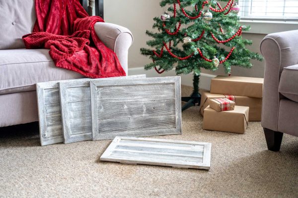 23" Gray White Wash Plank Christmas Tree Collar - Image 3