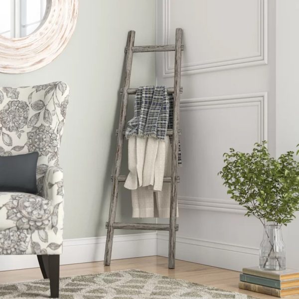 5 Step Grey Decorative Ladder Shelve - Image 5