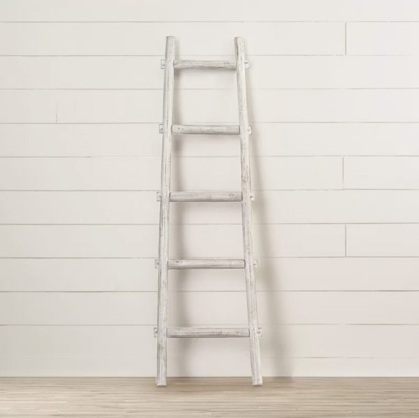 5 Step White Decorative Ladder Shelve - Image 3