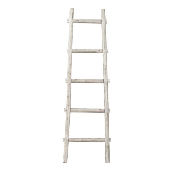 5 Step White Decorative Ladder Shelve - Image 4