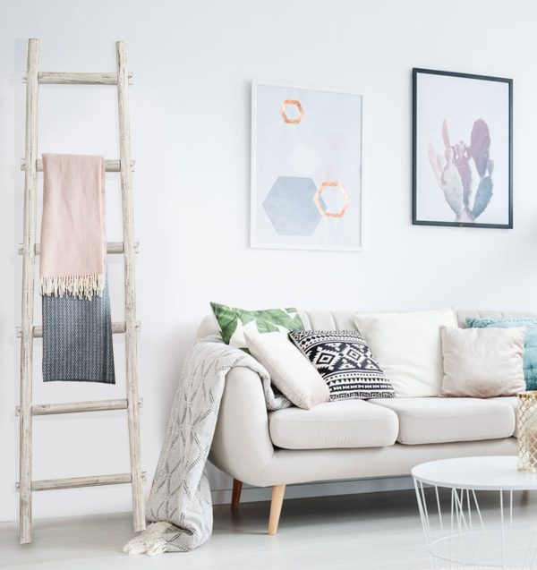 6 Step White Decorative Ladder Shelve - Image 3